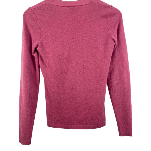 Ann Taylor Women's XS 100% Cashmere V Neck Barbie Pink Pullover Sweater Jumper - Picture 7 of 7